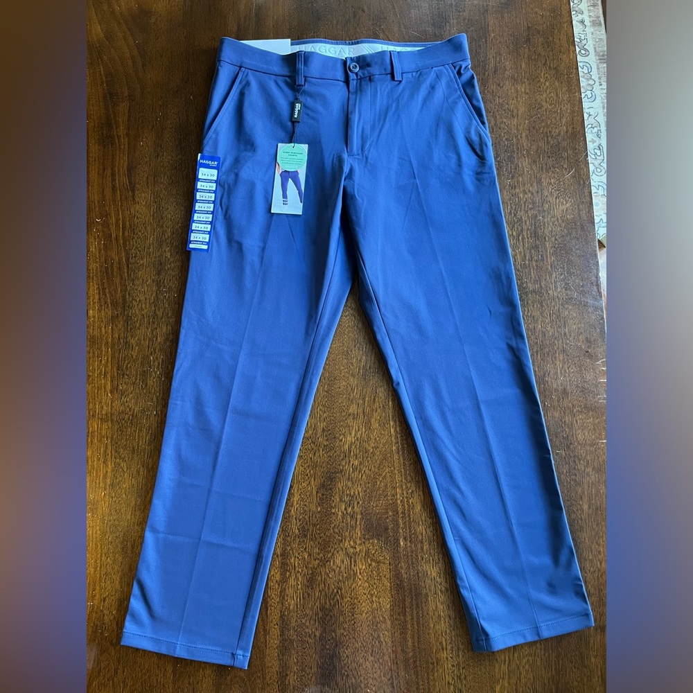 Haggar Men's Navy Chinos Dress Pants 34x30
